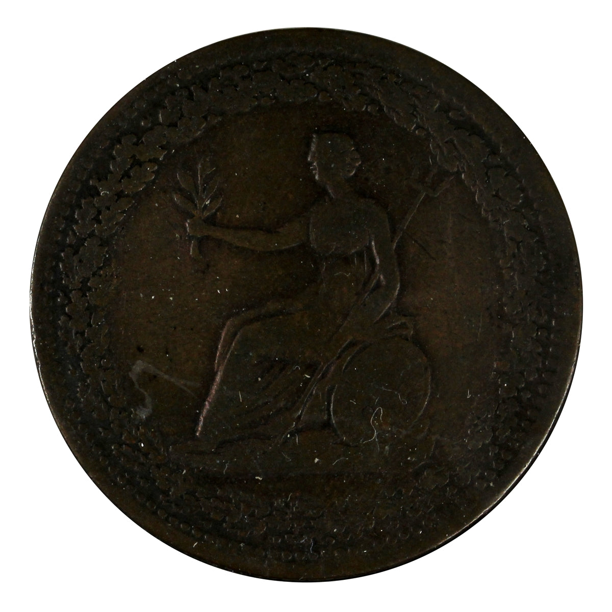 LC-54D2 1815 Lower Canada Spread Eagle Half Penny Bank Token VG-F (VG10)