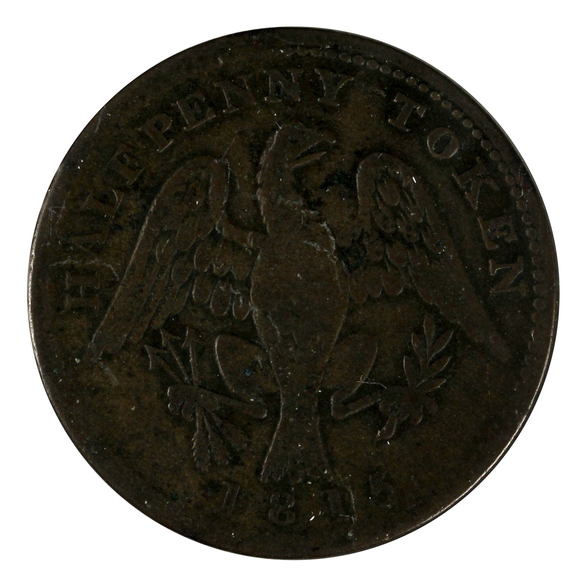 LC-54D2 1815 Lower Canada Spread Eagle Half Penny Bank Token Very Good (VG8)