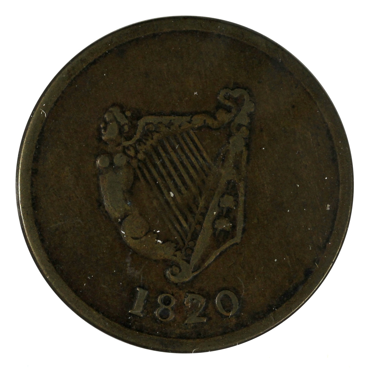 LC-60-7 1820 Lower Canada Shamrock at Left Bust & Harp Token Extra Fine (EF40) LC-60D2