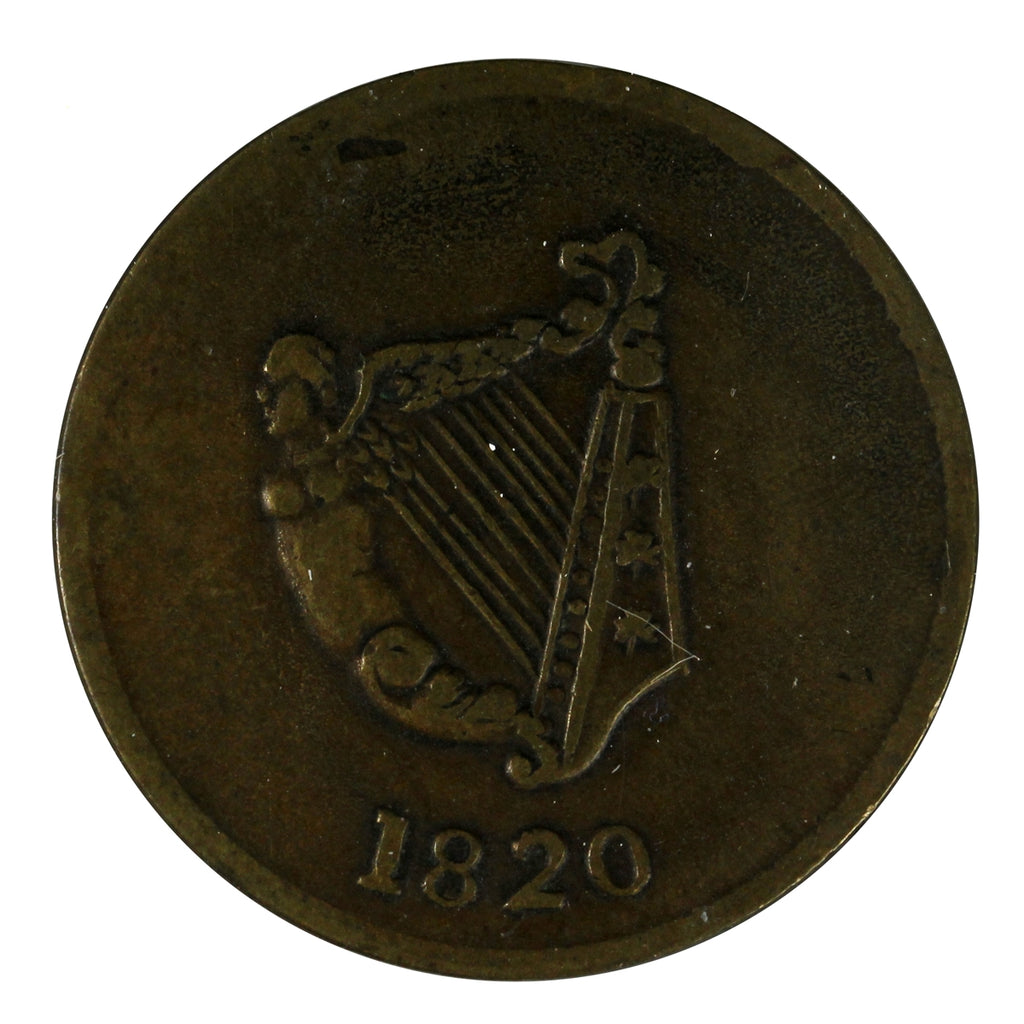LC-60-9 1820 Lower Canada Bust & Harp Brass Token Extra Fine (EF40) LC-60C1