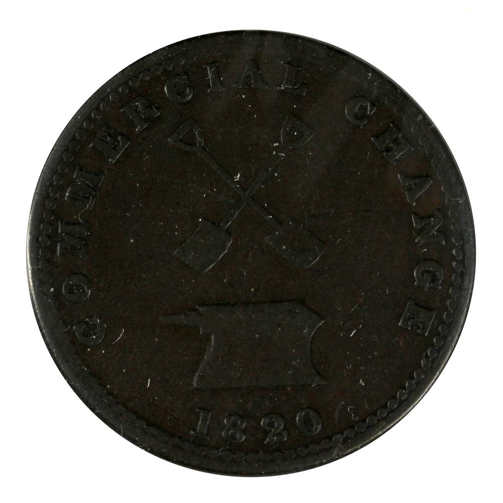 UC-9A1 1820 Upper Canada Commercial Change Copper Half Penny VG-F (VG10)