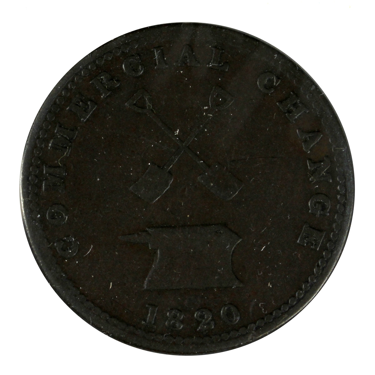 UC-9A1 1820 Upper Canada Commercial Change Copper Half Penny VG-F (VG10)
