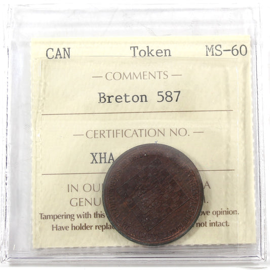 BR-587 Une Annee de Subscription Checker Club Token ICCS Certified MS-60