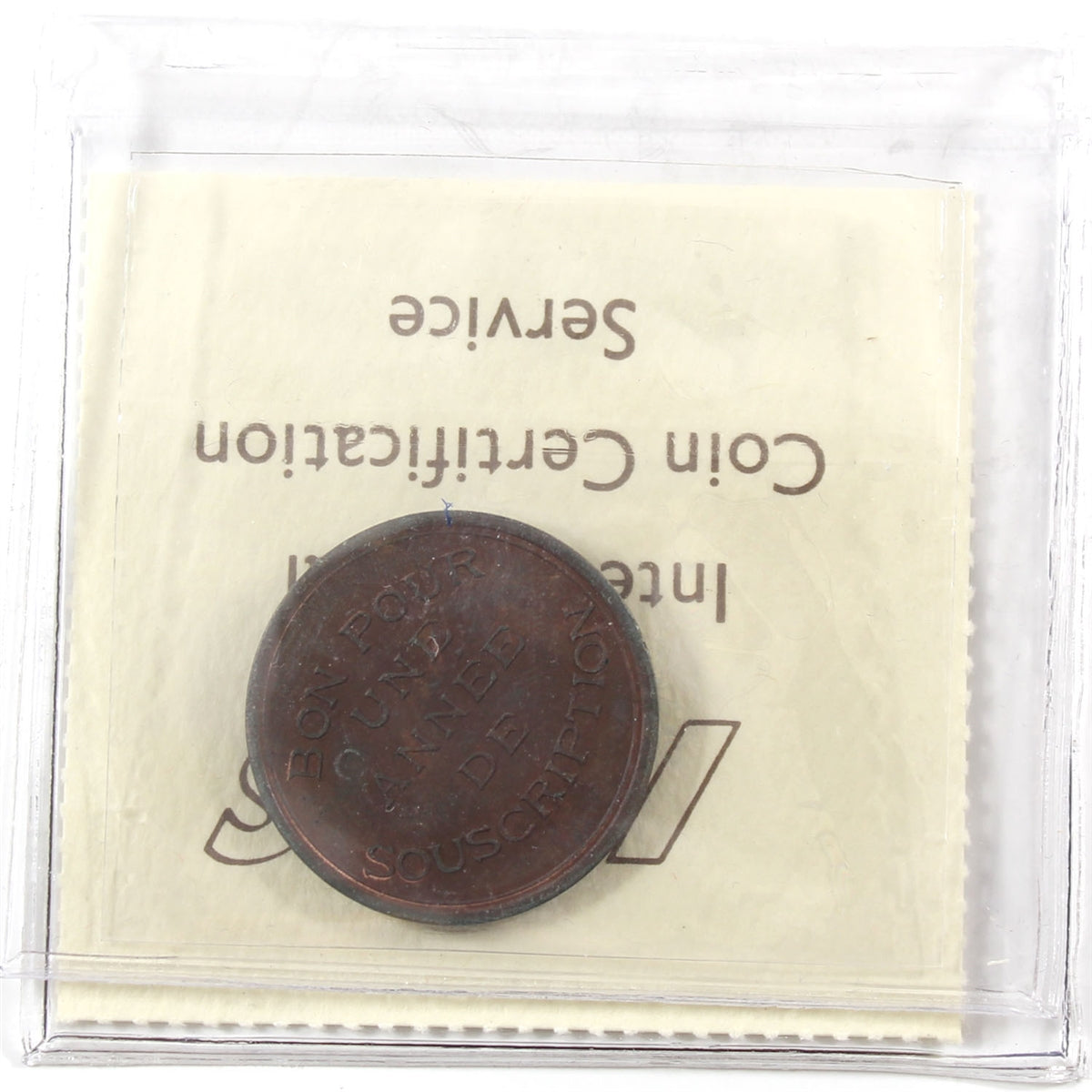 BR-587 Une Annee de Subscription Checker Club Token ICCS Certified MS-60