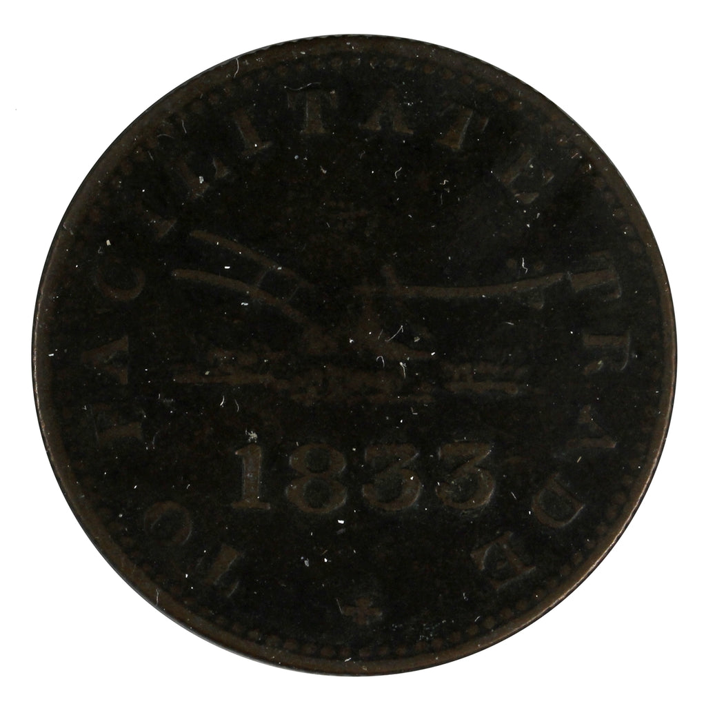 UC-12B2 1833 Upper Canada To Facilitate Trade Half Penny Token VG-F (VG10)