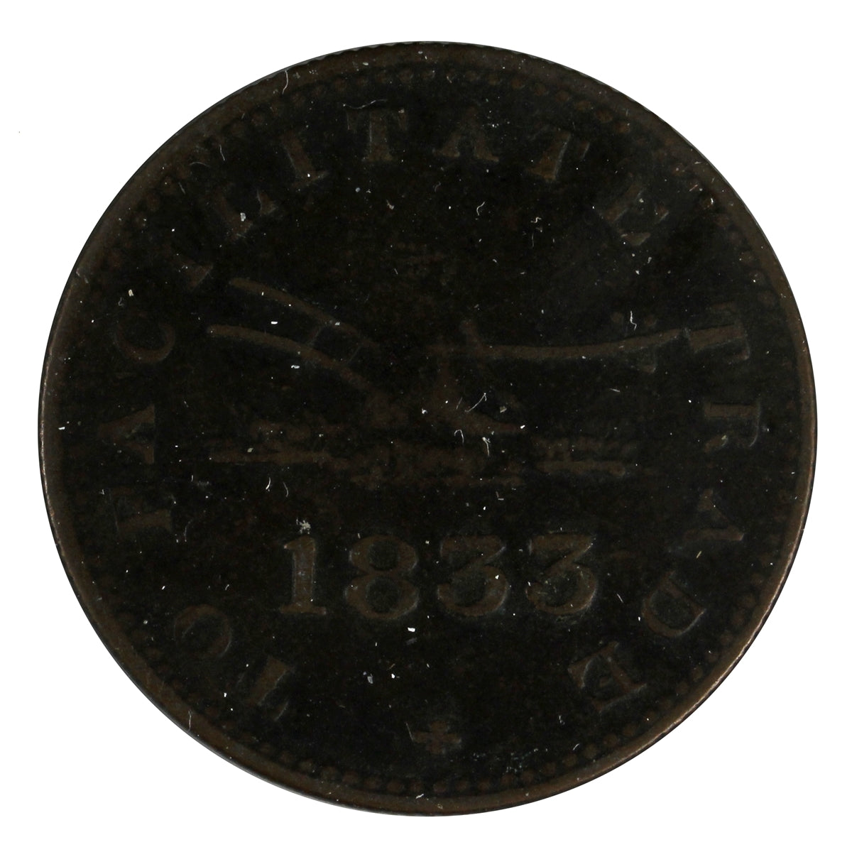 UC-12B2 1833 Upper Canada To Facilitate Trade Half Penny Token VG-F (VG10)