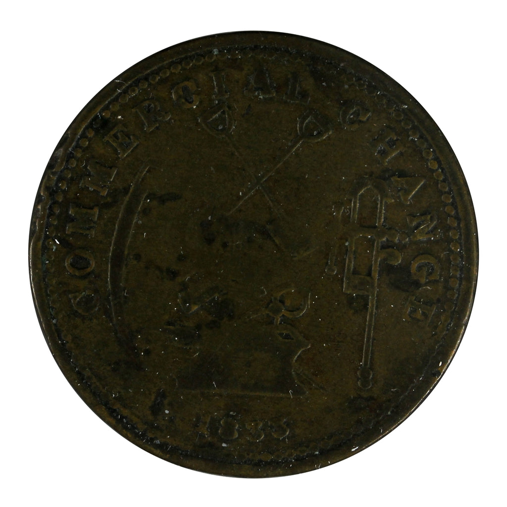 UC-13 1833 Upper Canada Commercial Change Half Penny Token Fine (F12)
