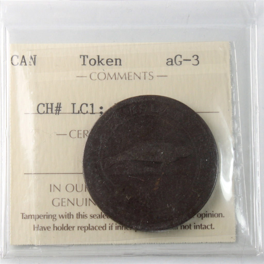 LC-1 1815 Lower Canada, Magdelan Island Token ICCS Certified AG3 BR# 520