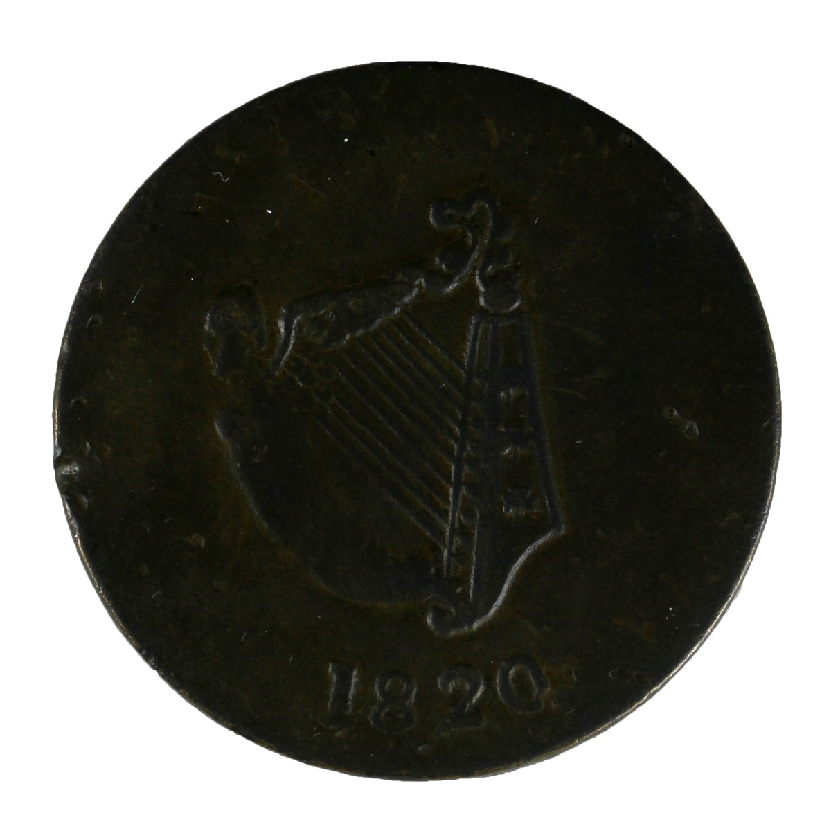LC-60-1 1820 Lower Canada Bust & Harp Pointy Nose Token AU-UNC (AU55) LC-60E1 $