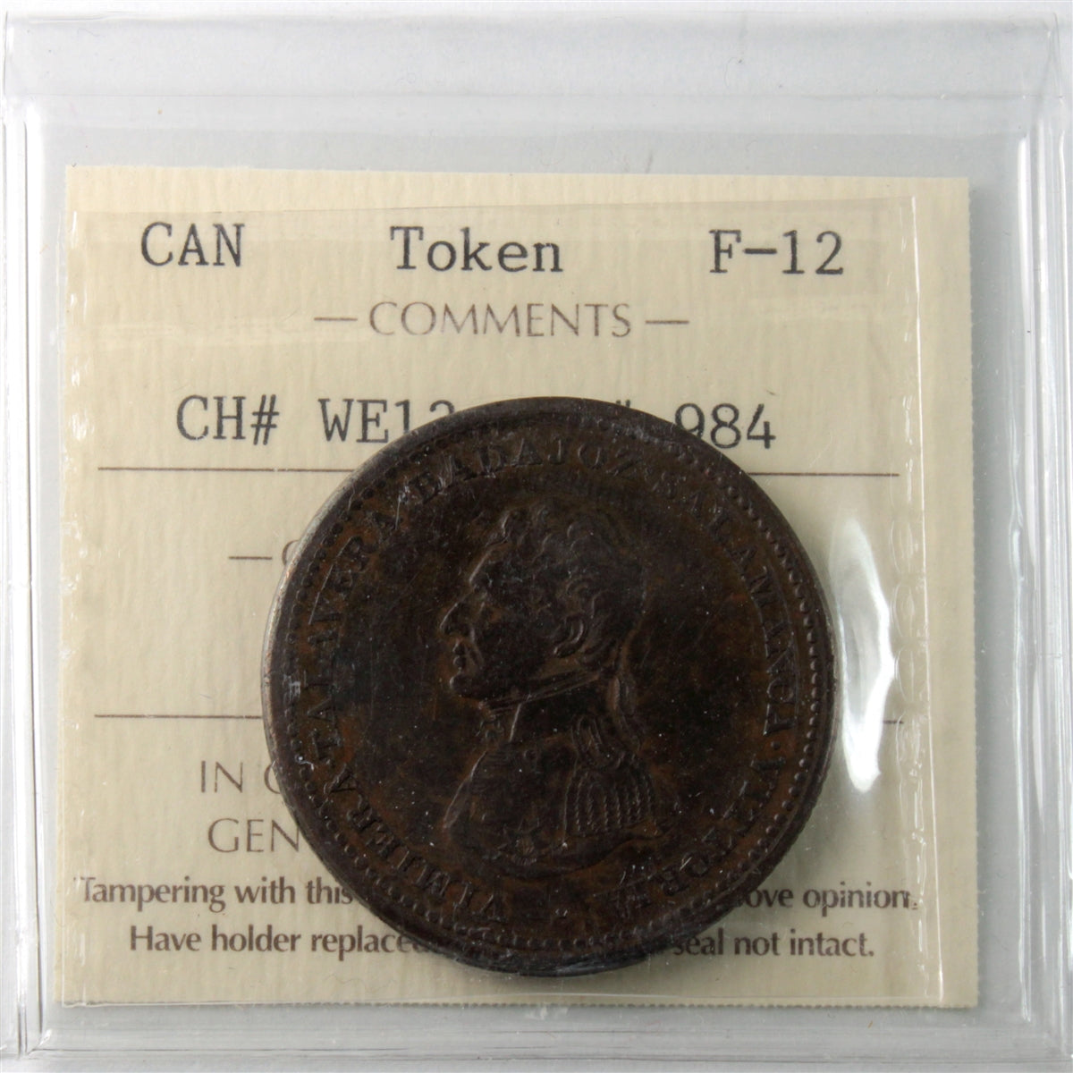 WE-12 1813 Wellington Vittoria Penny Token ICCS Certified F12 BR# 984