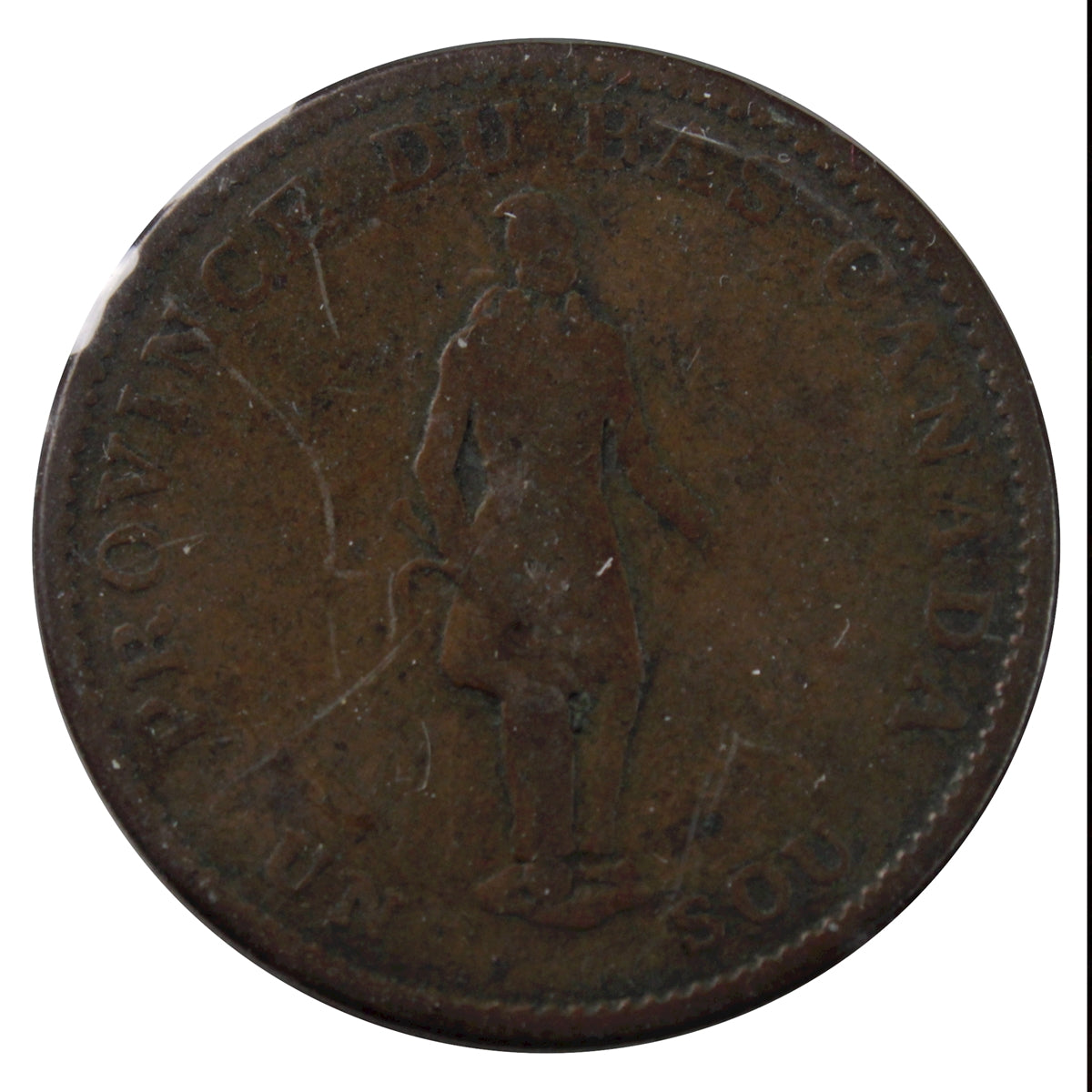 LC-8A1 1837 Lower Canada City Bank Half Penny Token Very Good (VG8)