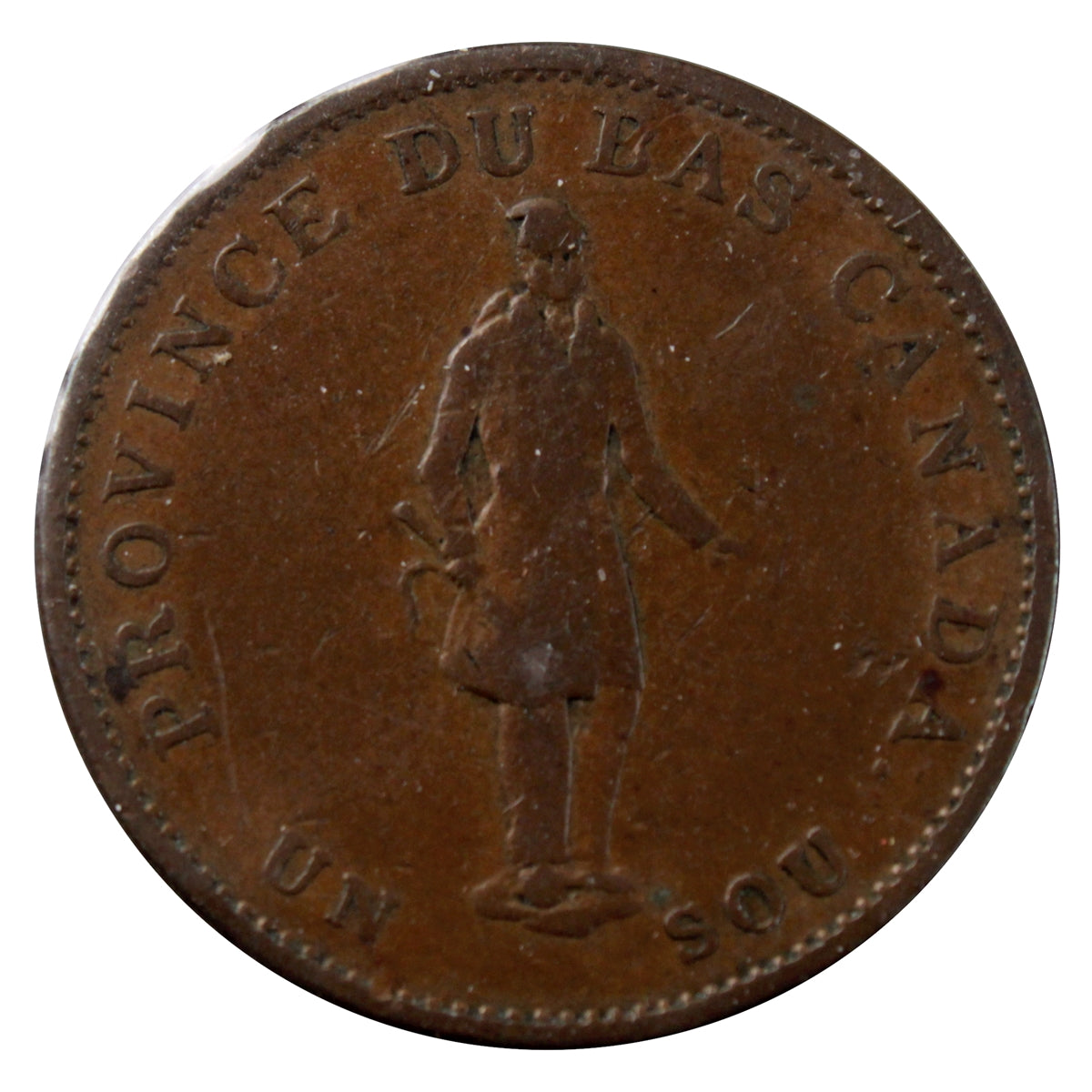 LC-8A1 1837 Lower Canada City Bank Half Penny Token Fine (F12)