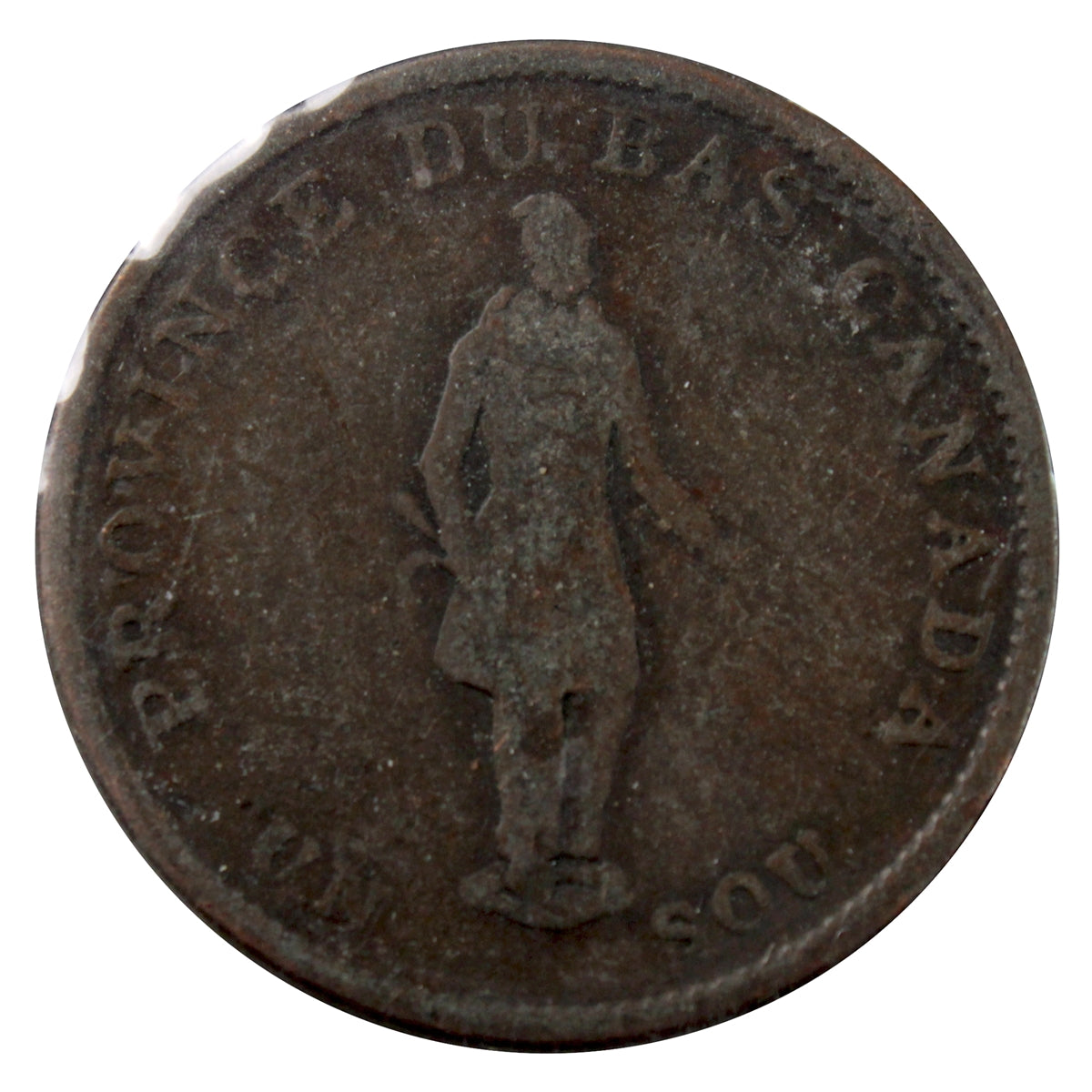 LC-8A2 1837 Lower Canada City Bank Half Penny Token Very Good (VG8)
