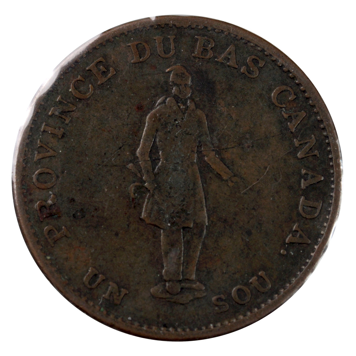 LC-8C1 1837 Lower Canada Bank du Peuple Half Penny Token Fine (F12)