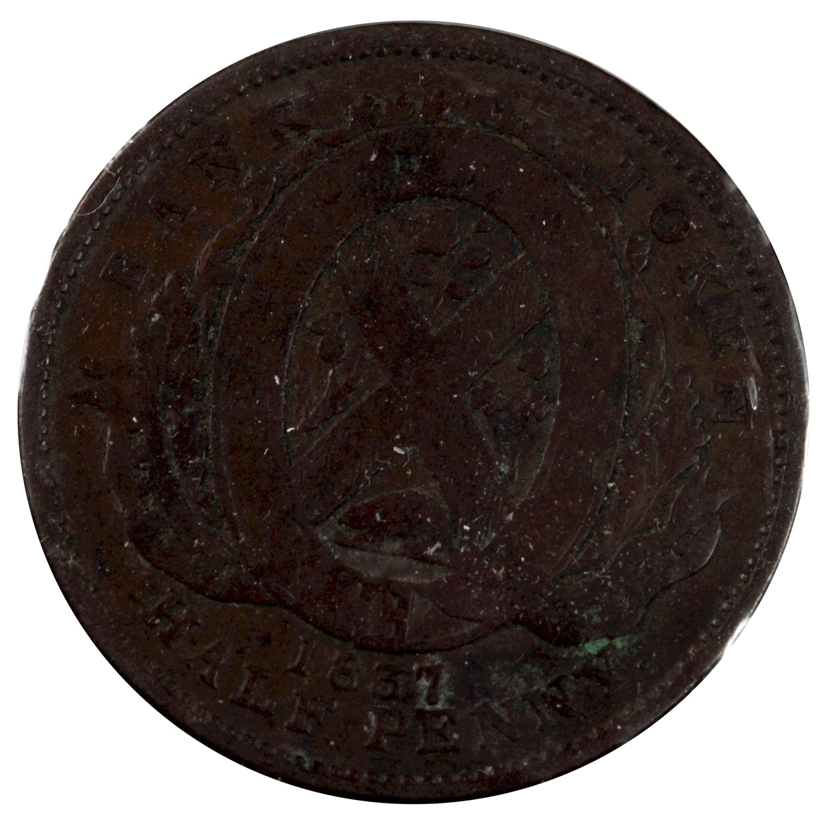 LC-8D1 1837 Lower Canada, Bank of Montreal Half Penny Token G-VG (G-10)