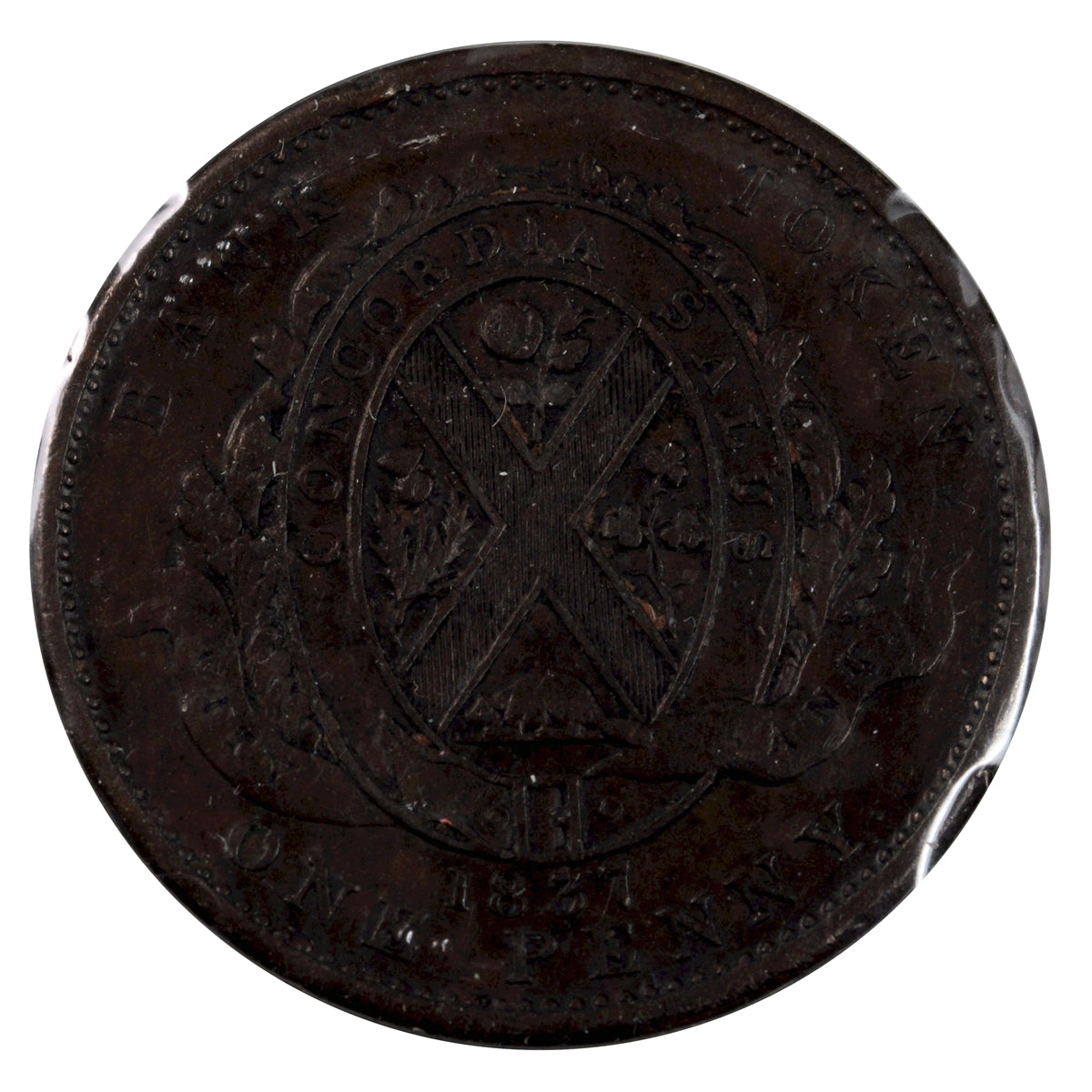 LC-9A3 1837 Lower Canada, City Bank Penny Token Penny Token Very Fine (VF20)