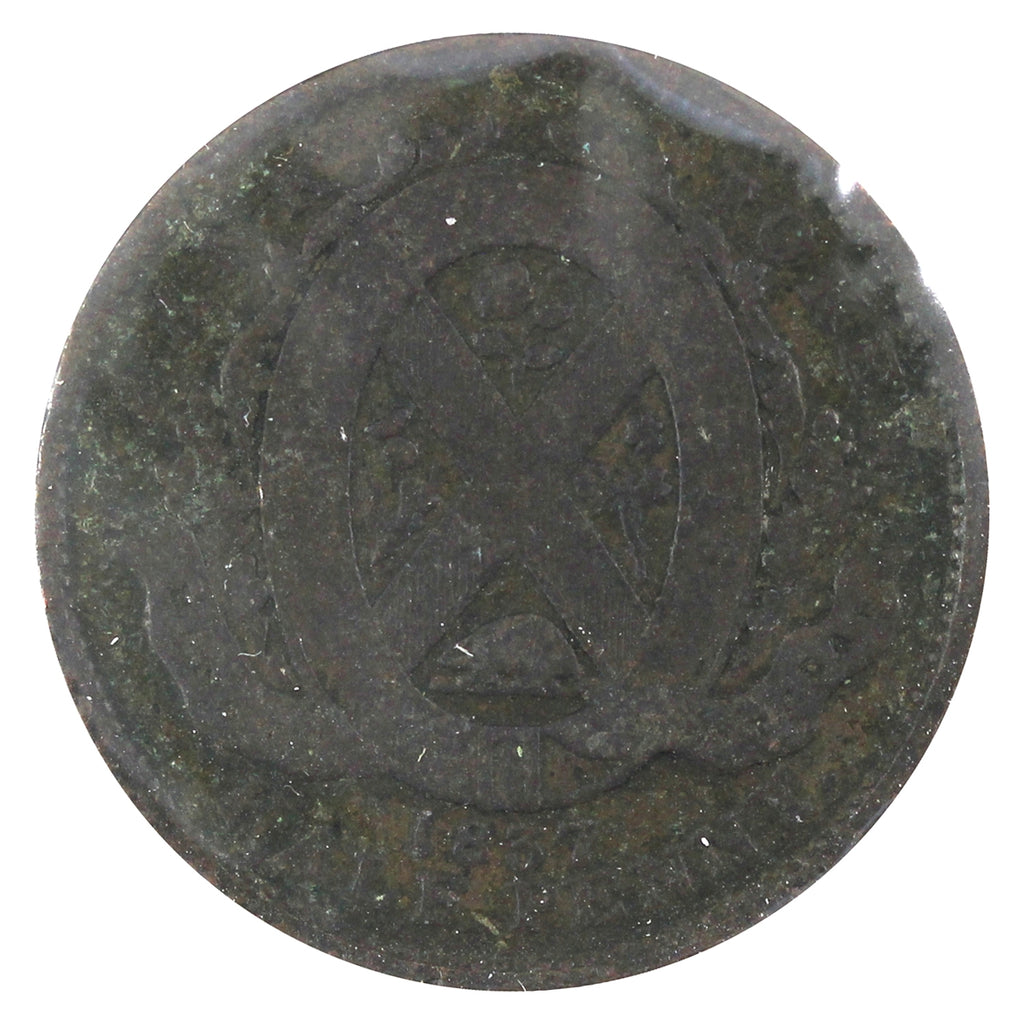 LC-8D1 1837 Lower Canada City Bank Half Penny Token Good (G6)