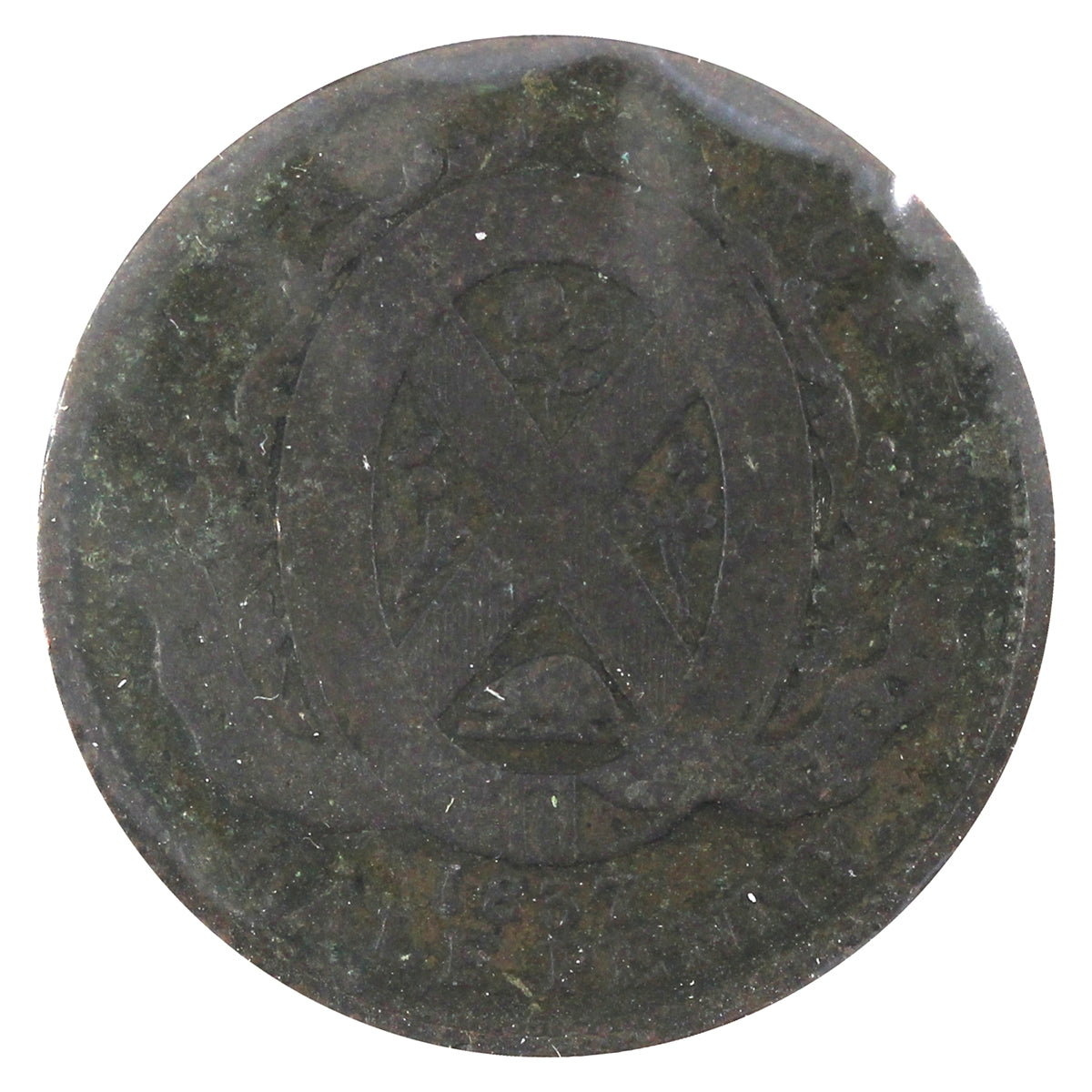 LC-8D1 1837 Lower Canada City Bank Half Penny Token Good (G6)