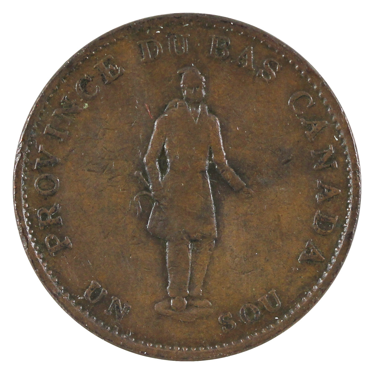 LC-8D1 1837 Lower Canada, Bank of Montreal Half Penny Token F-VF