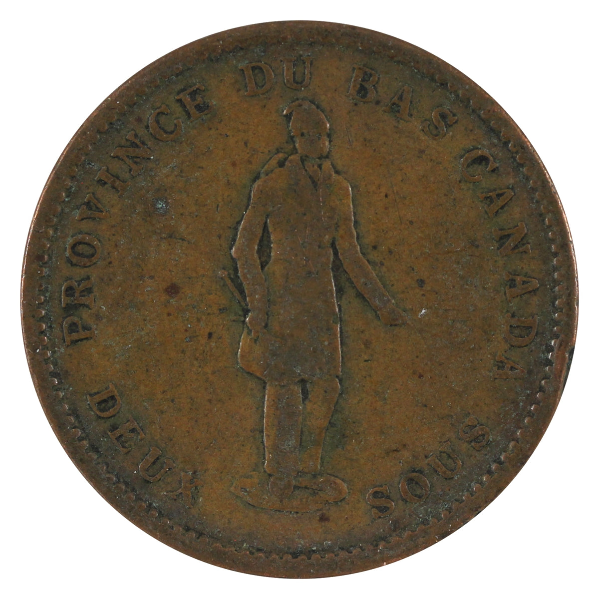 LC-9B2 1837 Lower Canada Quebec Bank One Penny Token F-VF (F15)