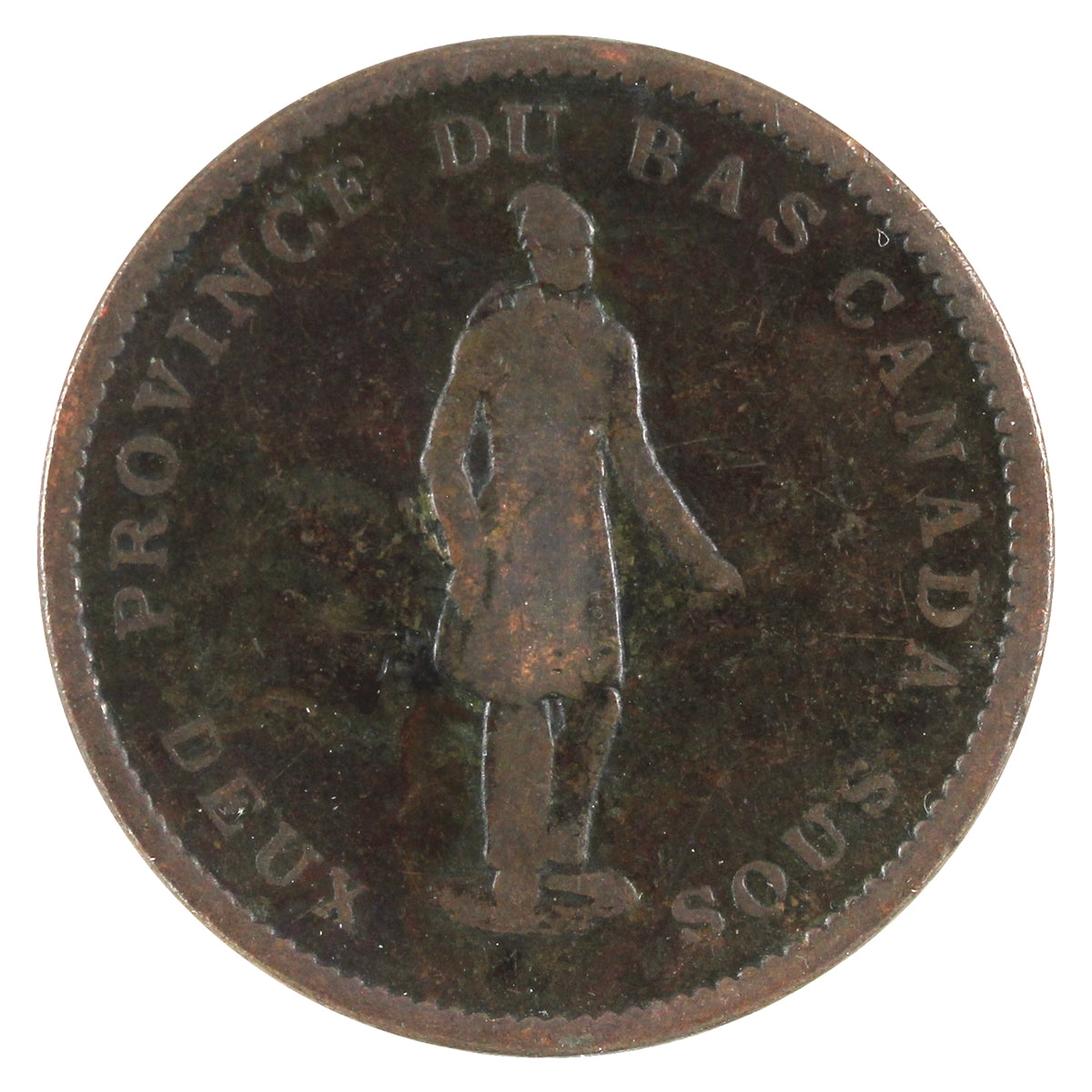LC-9B2 1837 Lower Canada Quebec Bank One Penny Token VG-F (VG10)