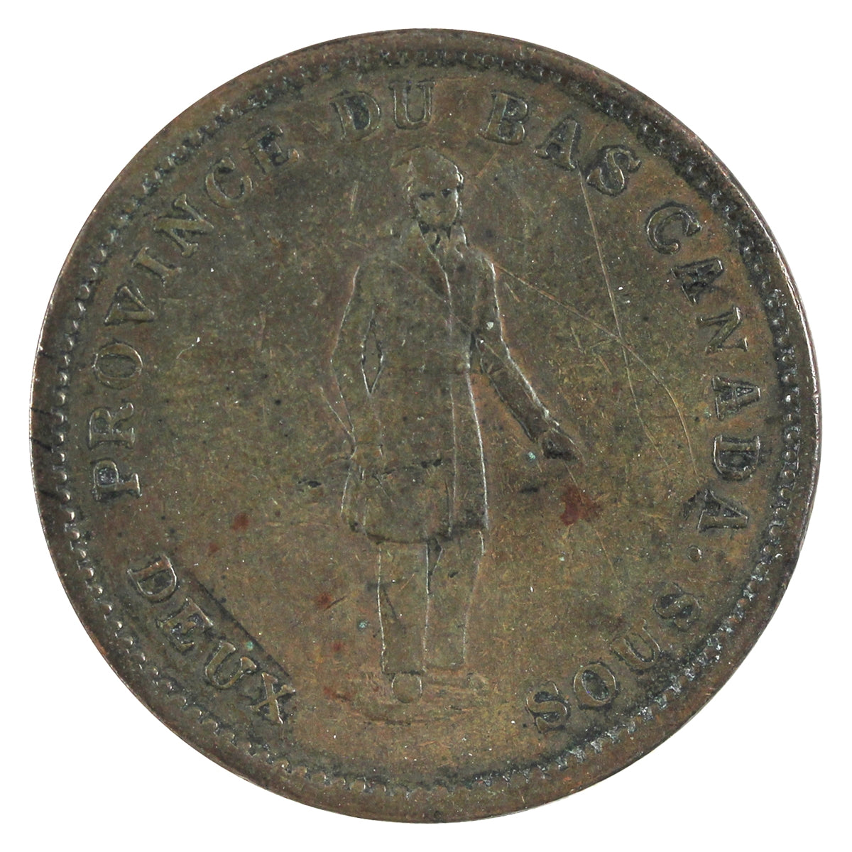 LC-9B4 1837 Lower Canada Quebec Bank One Penny Token F-VF (F15)