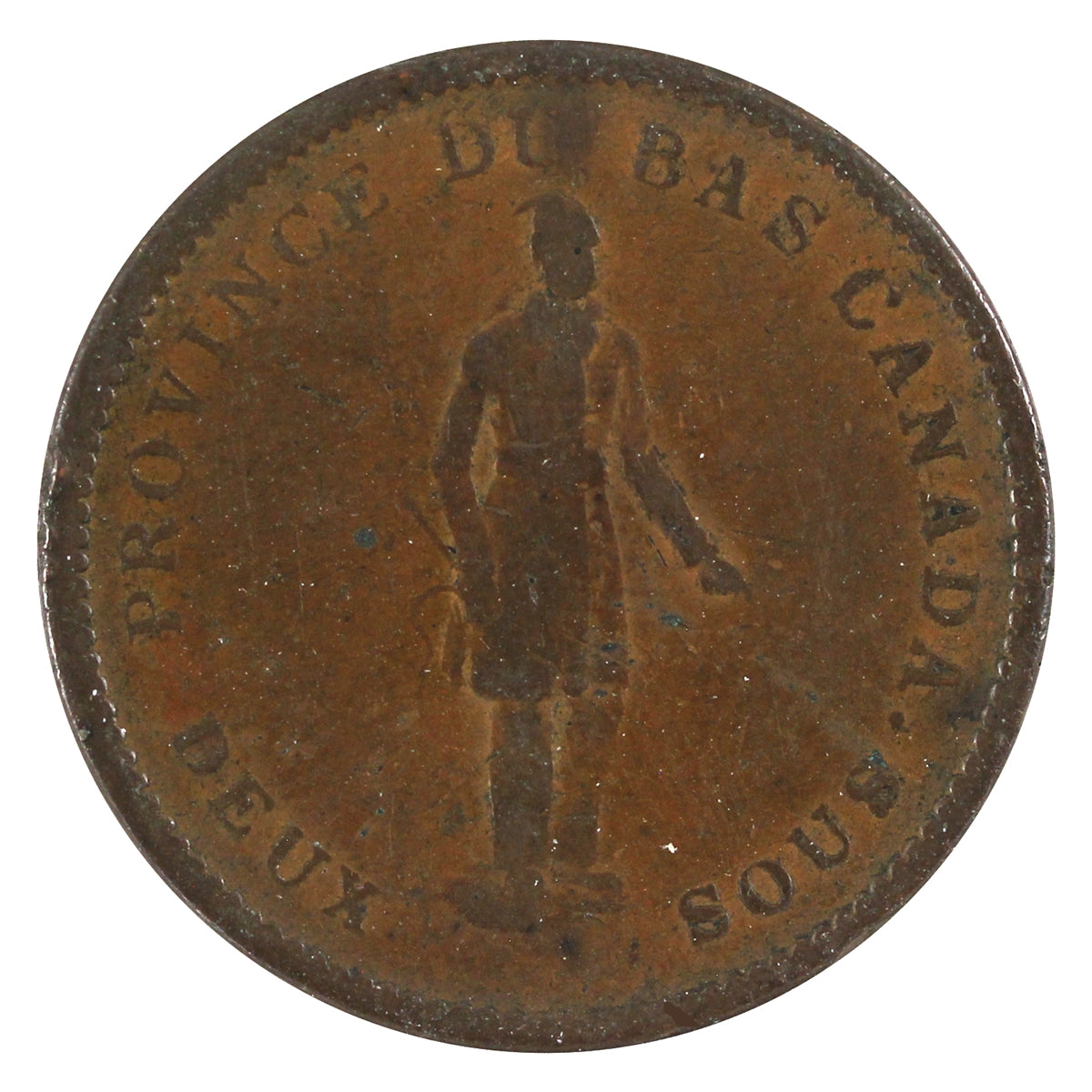 LC-9C2 1837 Lower Canada Banque du Peuple One Penny Token VG-F (VG10)