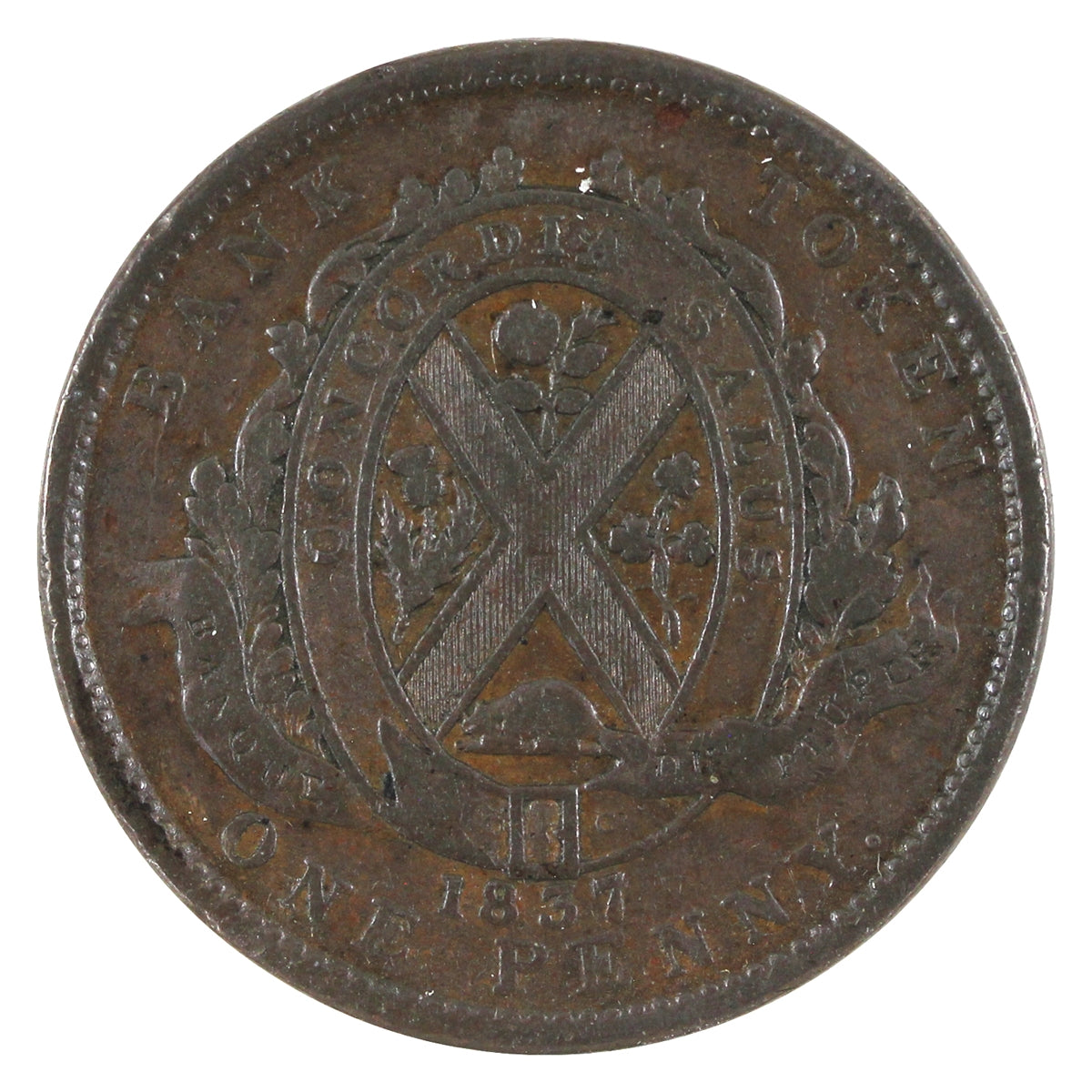 LC-9C2 1837 Lower Canada Banque du Peuple One Penny Token G-VG (G6)