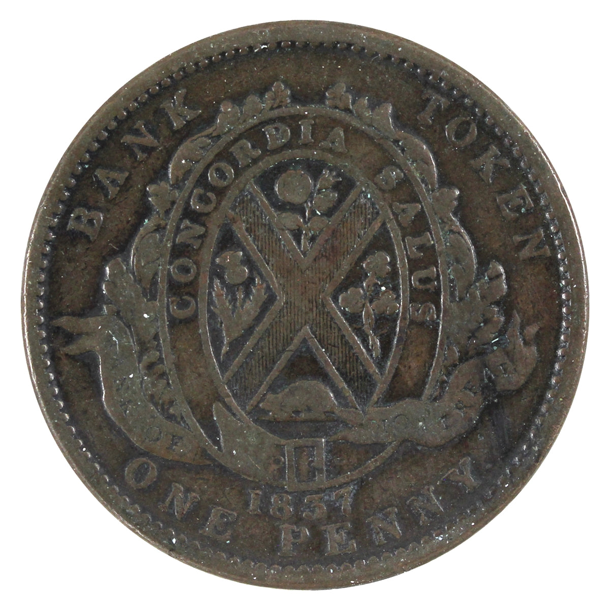 LC-9D2 1837 Lower Canada Bank of Montreal One Penny Token Very Good (VG8)