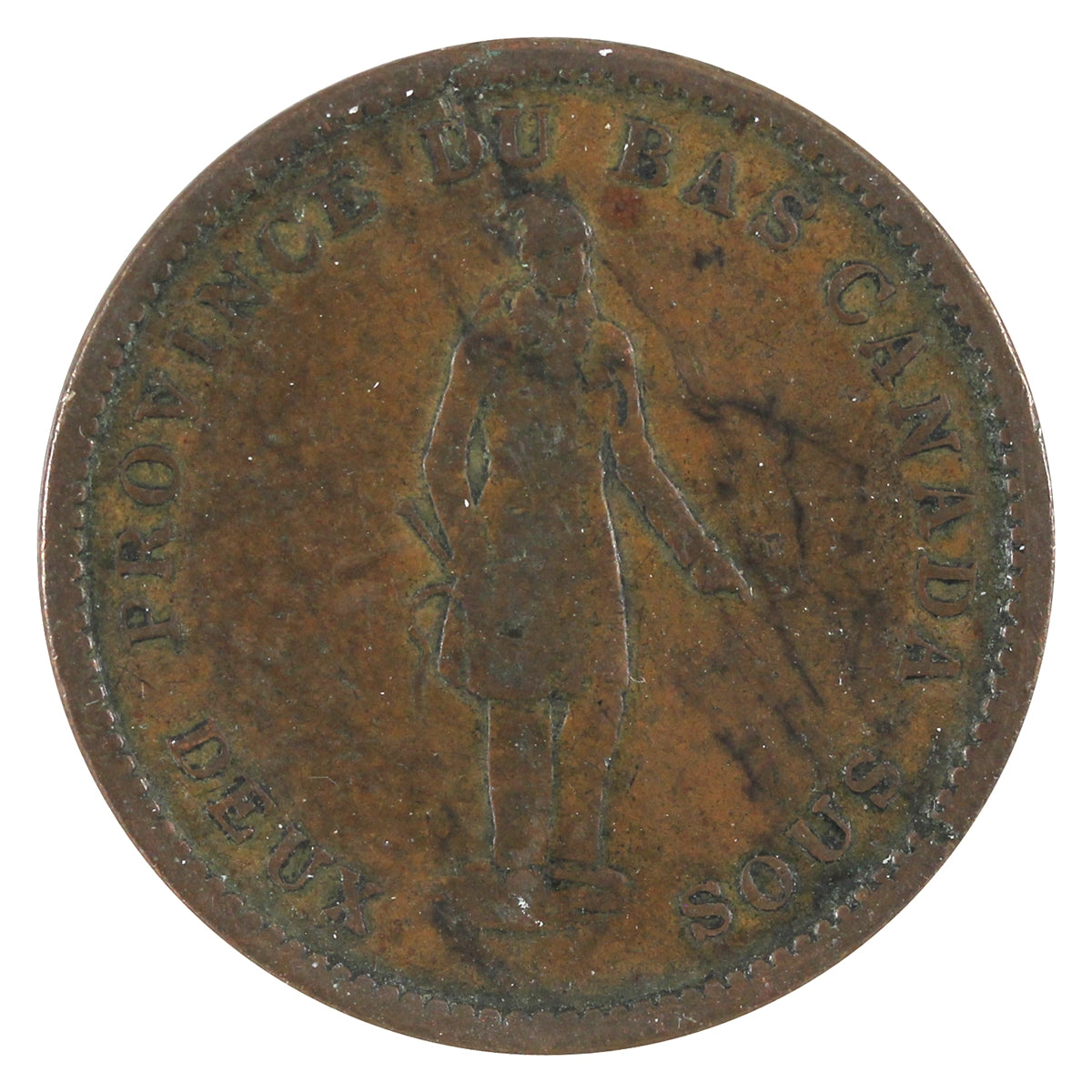 LC-9D3 1837 Lower Canada Bank of Montreal One Penny Token VG-F (VG10)