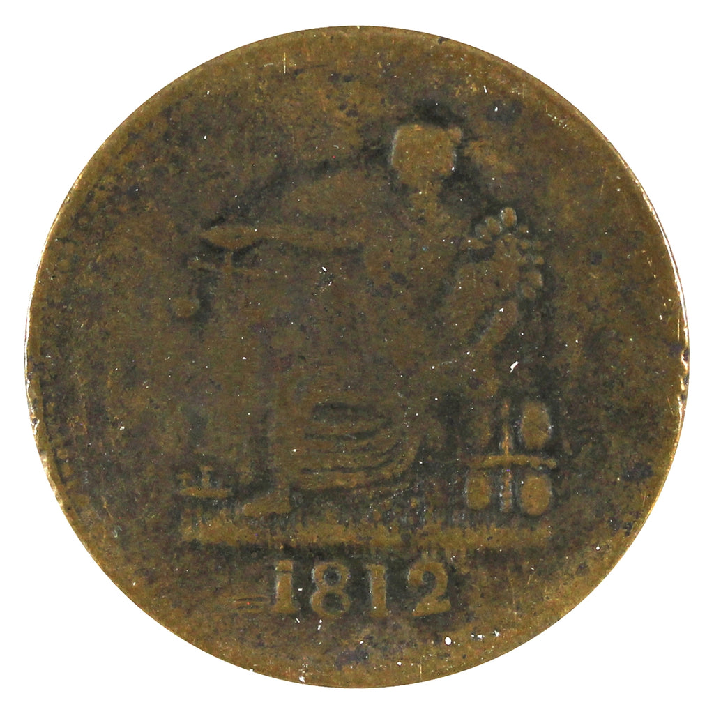LC-48C3 1812 Lower Canada Imitation Tiffin Half Penny Token F-VF (F15)