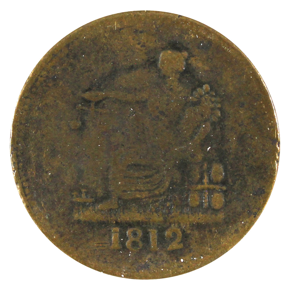 LC-48C3 1812 Lower Canada Imitation Tiffin Half Penny Token F-VF (F15)