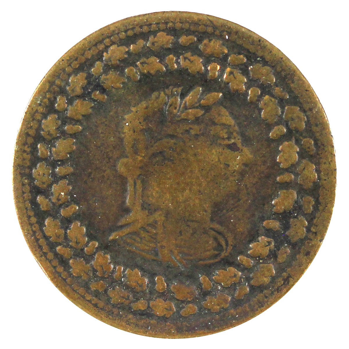 LC-48C3 1812 Lower Canada Imitation Tiffin Half Penny Token F-VF (F15)