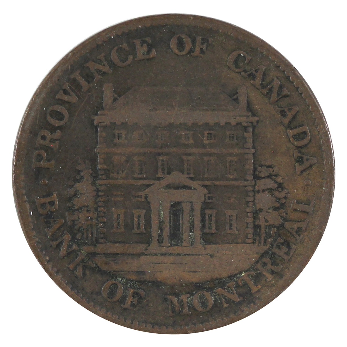 PC-1B4 1844 Province of Canada Bank of Montreal Half Penny Token VG-F (VG10)