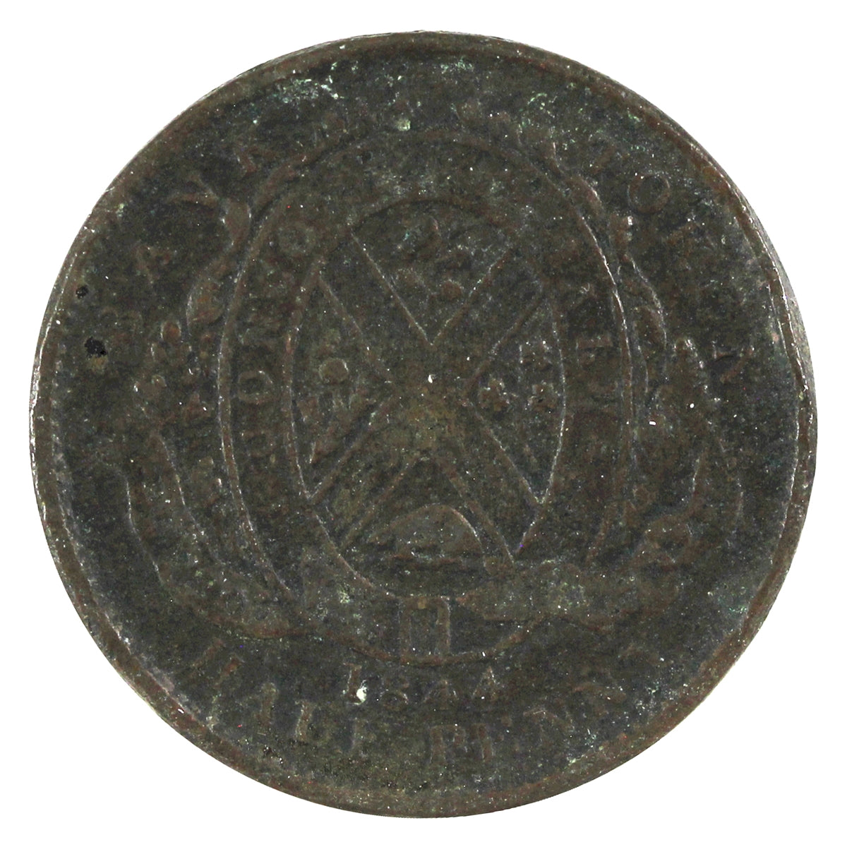 PC-1B5 1844 Province of Canada Bank of Montreal Half Penny Token F-VF (F15)