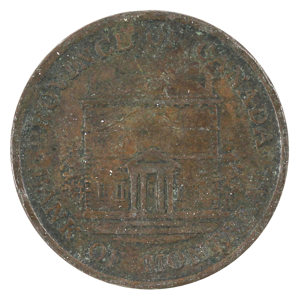PC-1B5 1844 Province of Canada Bank of Montreal Half Penny Token F-VF (F15)