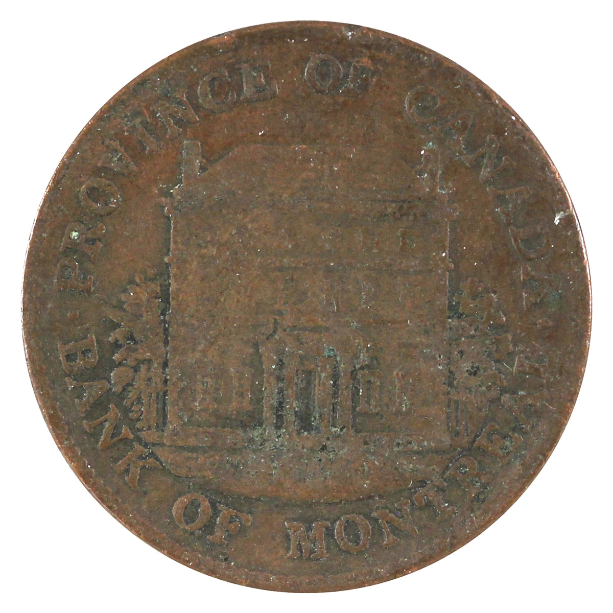 PC-1B5 1844 Province of Canada Bank of Montreal Half Penny Token VG-F (VG10)