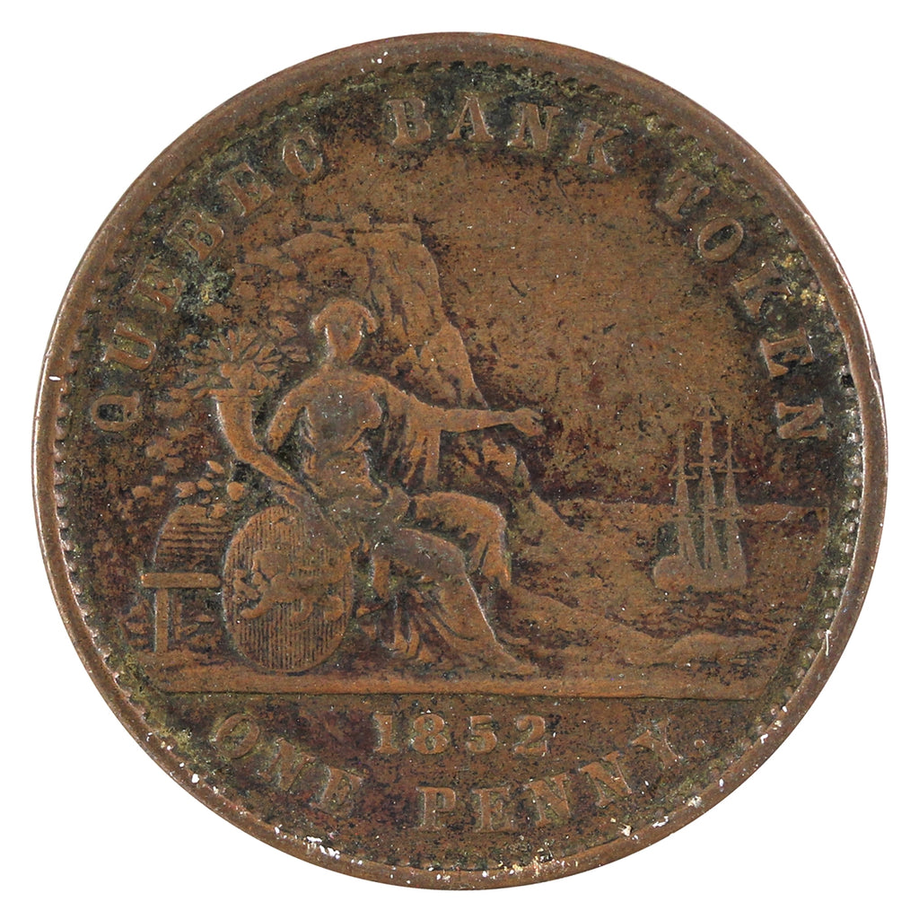 PC-4 1852 Province of Canada Quebec Bank Penny Token VF-EF (VF30)