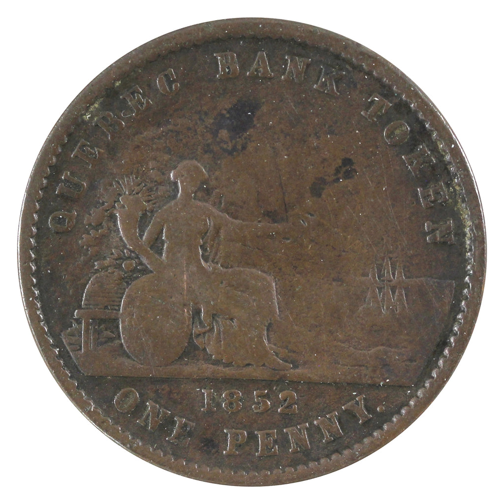 PC-4 1852 Province of Canada Quebec Bank Penny Token VG-F (VG10)