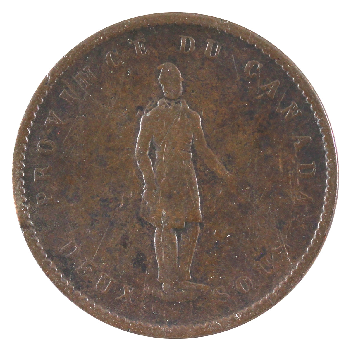 PC-4 1852 Province of Canada Quebec Bank Penny Token VG-F (VG10)