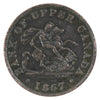 PC-5D 1857 Province of Canada, Bank of Upper Canada Half Penny Token EF-AU (EF45)