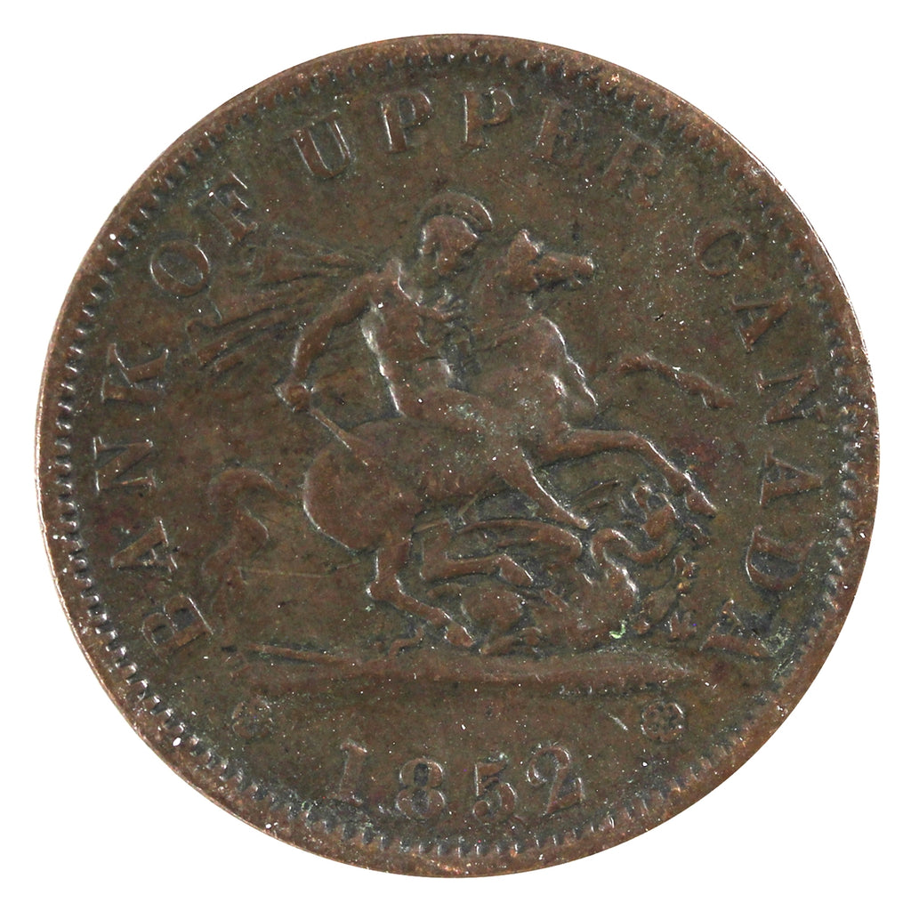 PC-6B4 1852 Province of Canada, Bank of Upper Canada Penny Token Very Fine (VF20)