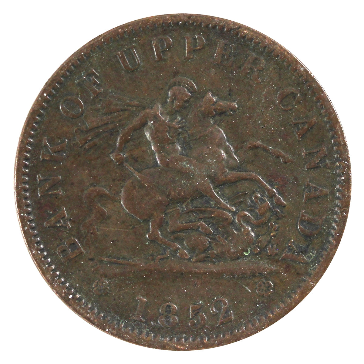 PC-6B4 1852 Province of Canada, Bank of Upper Canada Penny Token Very Fine (VF20)