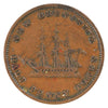 NB-1A1 1843 New Brunswick Victoria Dei Gratia Regina Half Penny Token F-VF (F15)