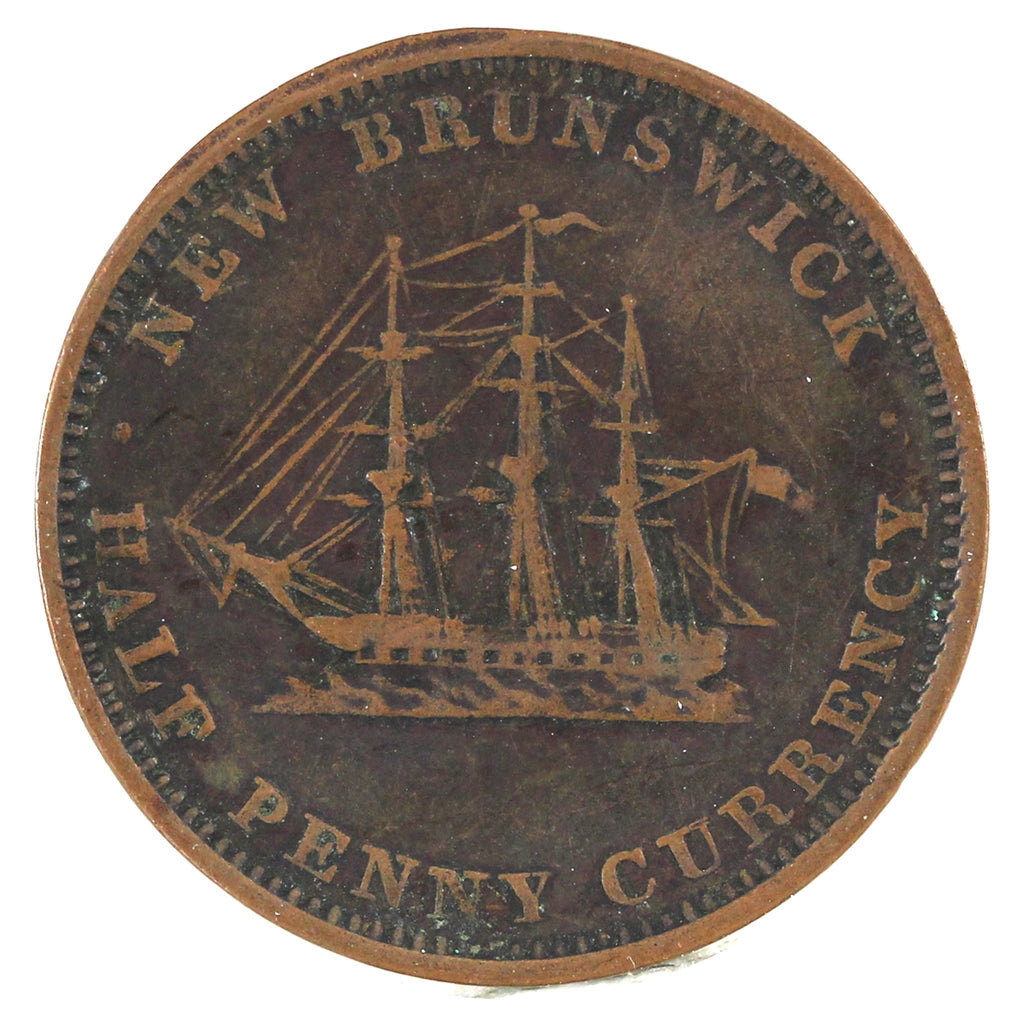 NB-1B 1854 New Brunswick Half Penny Currency Token Fine (F12)