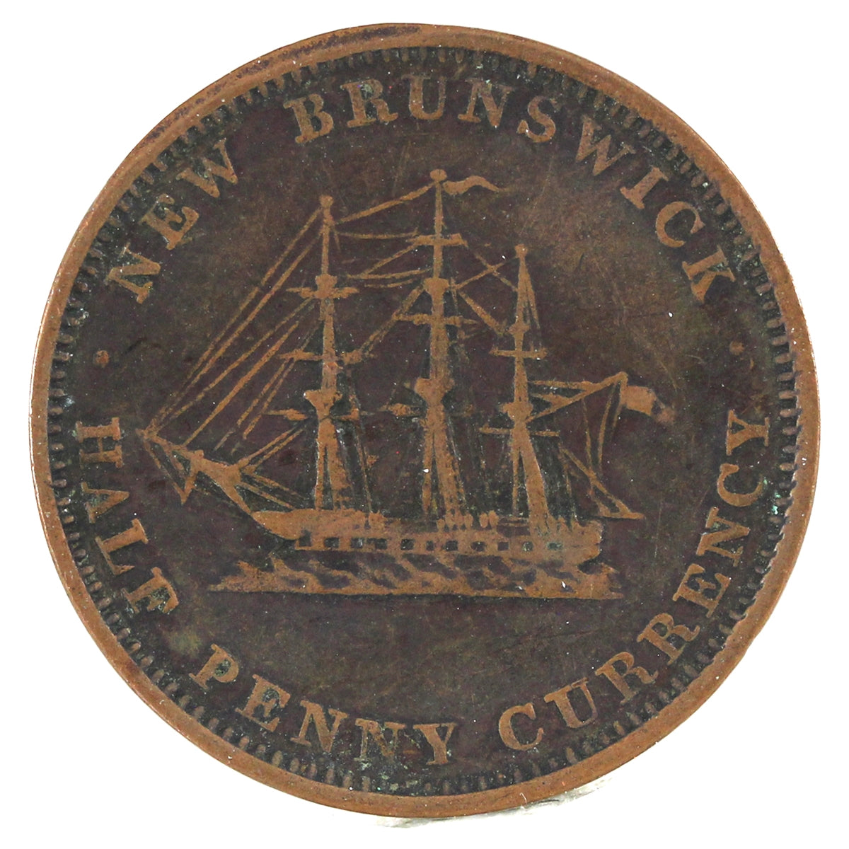 NB-1B 1854 New Brunswick Half Penny Currency Token Fine (F12)