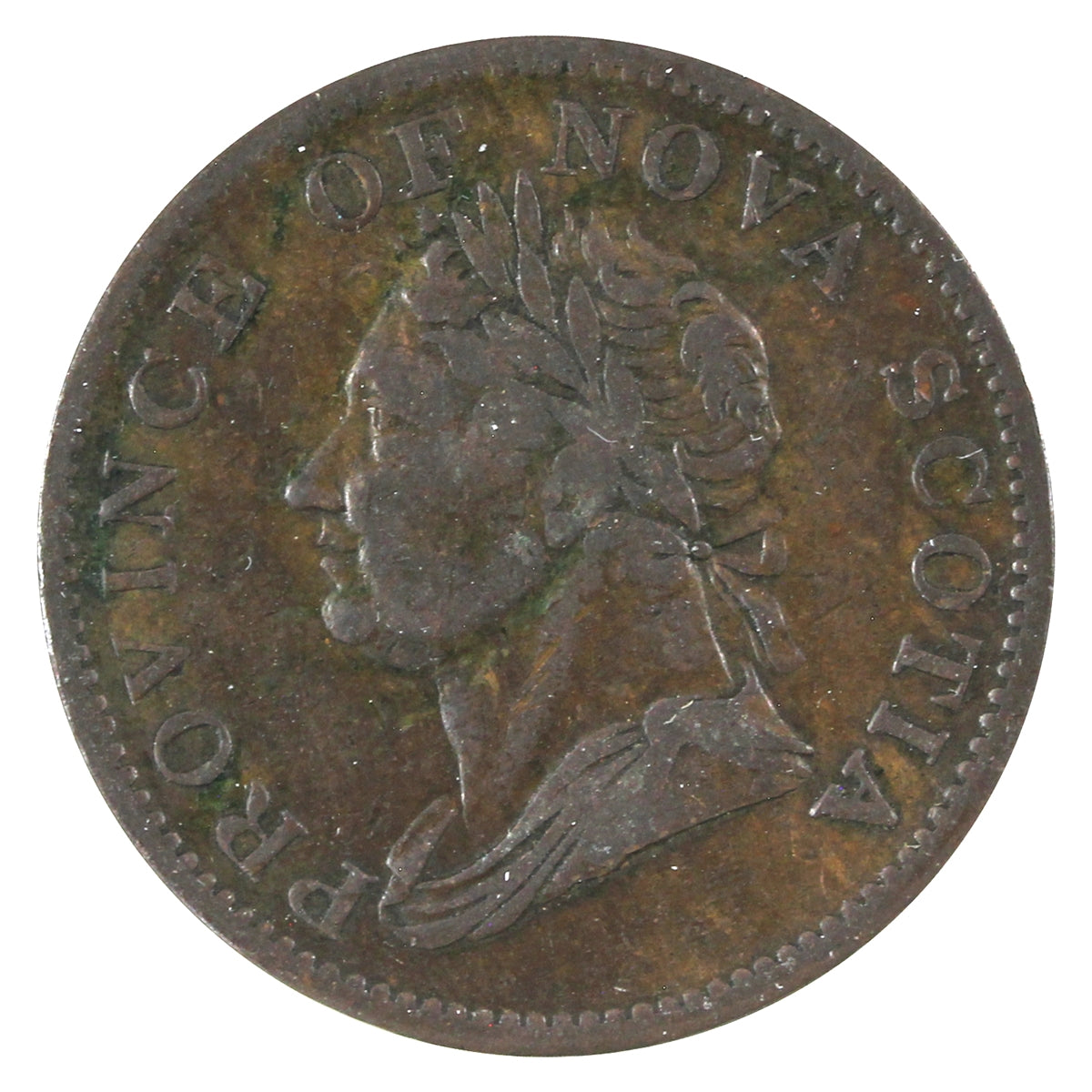 NS-1D2 1832 Nova Scotia George IV Thistle Half Penny Token Very Fine (VF20)
