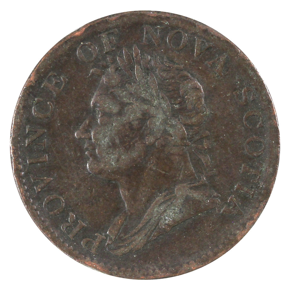 NS-1D3 1832 Nova Scotia George IV Thistle Half Penny Token Very Fine (VF20)