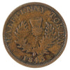 NS-1F5 1843 Nova Scotia Victoria Thistle Half Penny Token Fine (F12)
