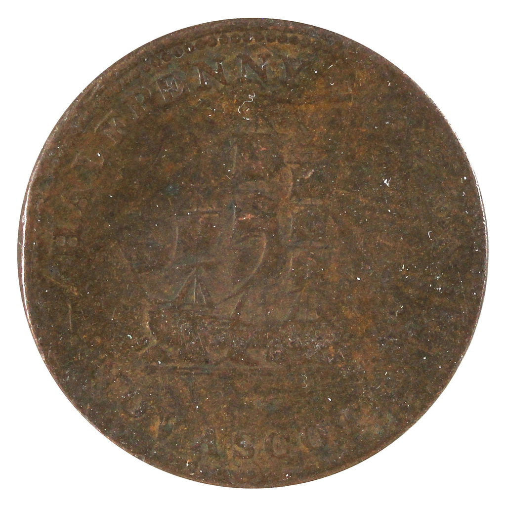 NS-11A1 1815 Nova Scotia Starr & Shannon Halifax Half Penny Token VG-F (VG10)